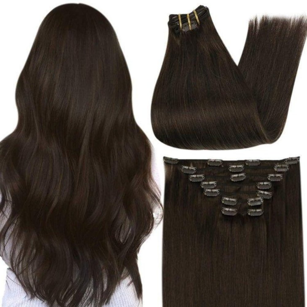 Hair Extensions Clip in Human Hair 20"